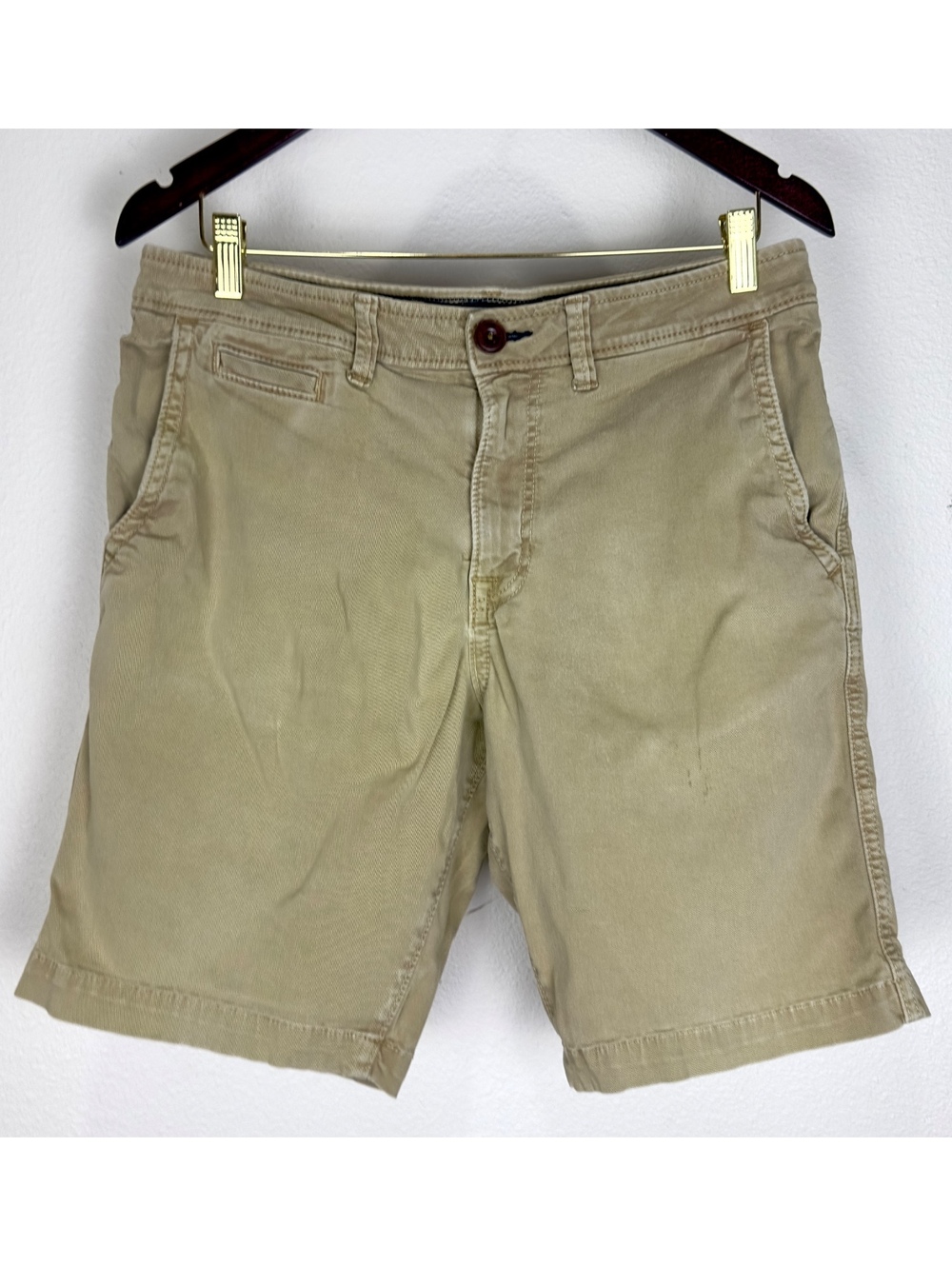 American Eagle Men’s Active Flex Classic Khaki Chino Shorts Beige 36 Stretch